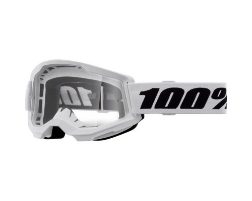 100 PROCENT Strata 2 Youth Junior МотоОкуляри Прозора Лінза Білий/Чорний