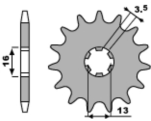 Pbr передня зірочка 415 12 18nc yamaha rd 50 mx (ланцюг 420)