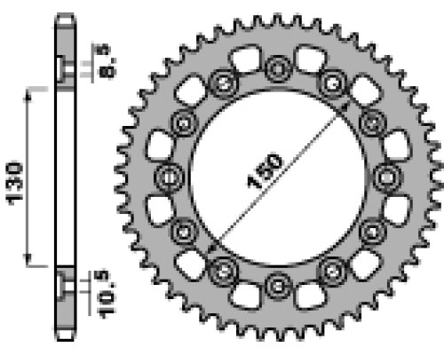 Pbr задня зірочка 4309 40 c45 honda xl 600 r (83-87) (pd03) (jtr245/3.40) (ланцюг 520)