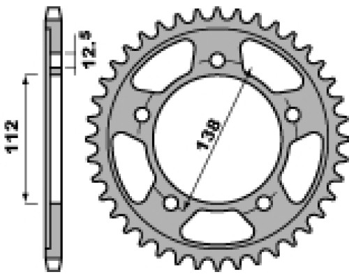 Pbr задня зірочка 4357 41 c45 honda cbf 500 04-08, vt 750c 97-09 (jtr1304.41) (ланцюг 525)