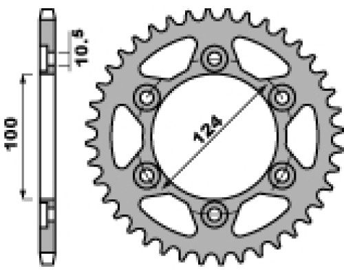 Pbr задня зірочка 4366 43 c45 ducati 944 st-4 98-03 (jtr745.43) (ланцюг 525)