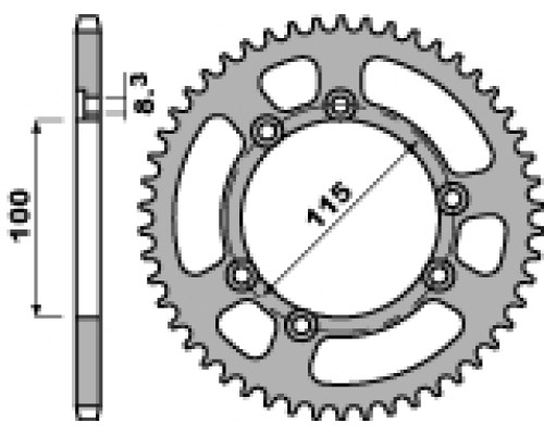 Задня зірочка pbr 4370 56 f beta 50 (98-99), ktm 50 (96-03 ) fantic 125 (ланцюг 428)