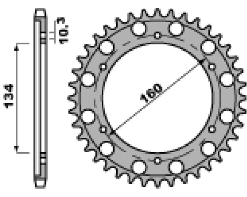 Pbr задня зірочка 4399 45 c45 honda cbr 1000rr (jtr1306.45) (ланцюг 530) (+3)