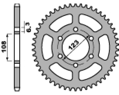 Pbr задня зірочка 4412 58 f peugeot / derbi 50 (ланцюг 420) (jtr1133.58)