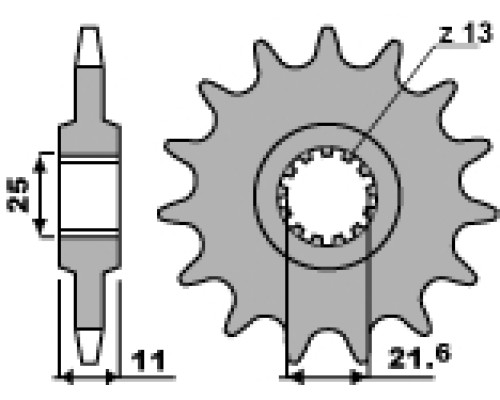 Зірочка передня pbr 442 17 yamaha yzf-r6 '99-'05, yzf 1000 fzr '87-'02, (a4250584171) (ланцюг 532)