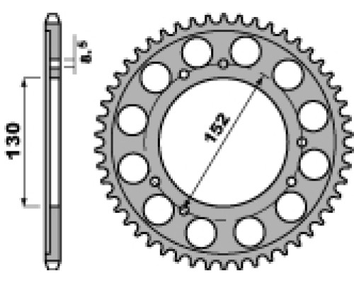 Задня зірочка pbr 4424 45 c45 cagiva gran canyon 500 (00-01) (ланцюг 525) (jtr-немає)