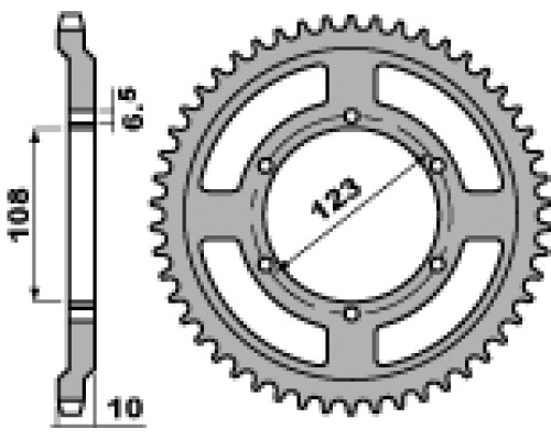 Pbr задня зірічка 4430 52 f derbi 50/ peugeot 50 (ланцюг 420)