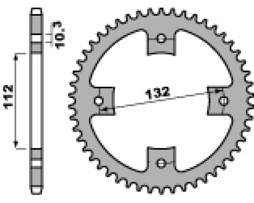 Задня зірочка pbr 4485 38 c45 kymco kxr, kxu, maxxer, mxu 250/300 '02-'15 (ланцюг 520)