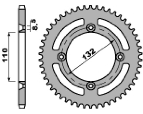 Задня зірочка pbr 4486 49 c45 ktm sx 85 04-'24 (ланцюг 428) (jtr895.49)