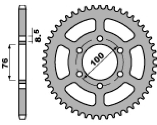 Задня зірочка pbr 4513 48 yamaha yzf 125r (08-12) (jtr1844.48) (ланцюг 428)