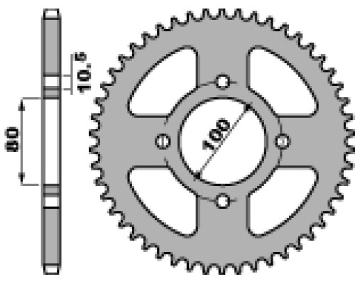 Задня зірочка pbr 4533 45 f gz 125 (98-05) (ланцюг 428) (jtr1794.45)