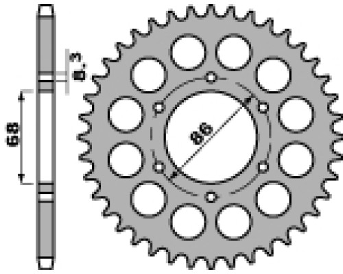 Pbr задня зірічка 468 42 f kawasaki bn 125 04-06 (ланцюг 428)