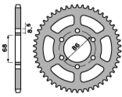Pbr задня зірічка 473 37 f kawasaki z 250 c 81-83 (jtr473.37) (ланцюг 520)