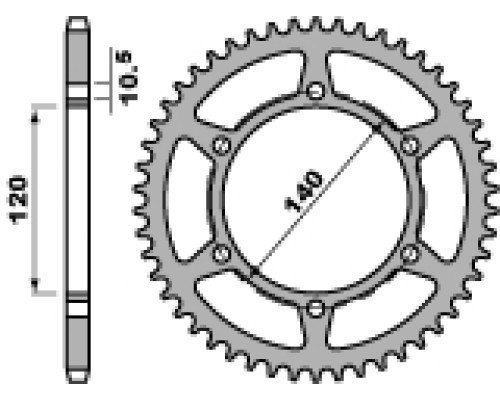 Pbr задня зірічка 475 44 c45 kawasaki klr 250 84-05 (jtr1490.44) (ланцюг 520)