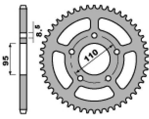 Задня зірочка pbr 486 50 cigiva 125 wsxt (ланцюг 428)