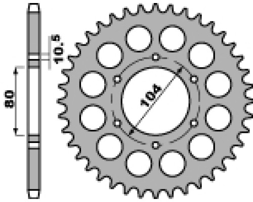 Pbr задня зірочка 501 41 c45 kawasaki z 1000 j 81-83 (jtr501.41) (ланцюг 630)