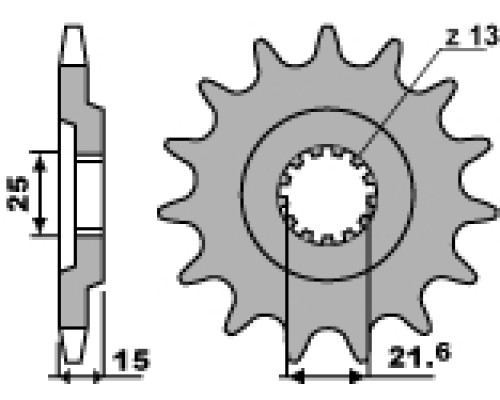 Зірочка передня pbr 528 15 18nc kawasaki gpz750vt (ланцюг 630)