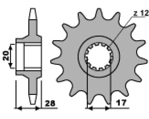 Зірочка передня pbr 550 16 18nc gilera 125 (84-88) (ланцюг 428)