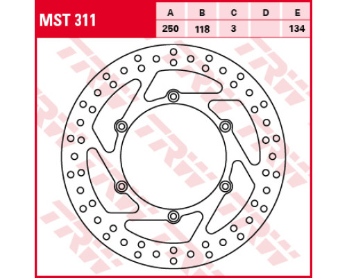Trw lucas передній гальмівний диск suzuki rm 125 / 250 89-12, dr 250 95-07, drz 400 00-05, yamaha yz / wrf 01-07, wr / yz 426 / 450 01-15 (акція)