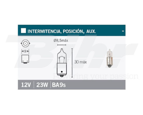 V parts (vicma) лампа 23w 12v біла (ba9s) (l782)