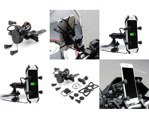 Biketec тримач для перемикача motocyklowy з ?adowark? USB на телефон montowany на РУЛЬОВІ КОЛЕСА lub ДЗЕРКАЛО тип: RAM- метал "L"