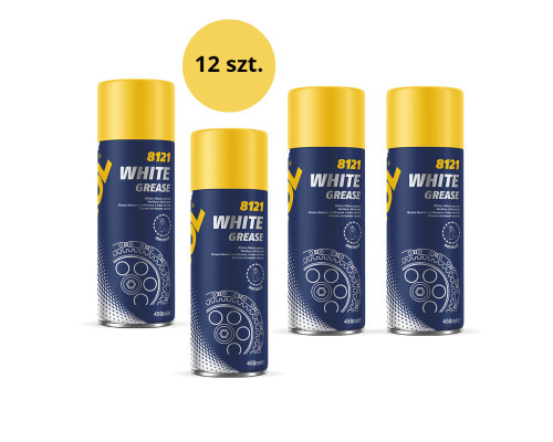 Mannol white grease 450ml - white універсальне мастило (спрей) (8121) - коробка 12 штук (упаковка)