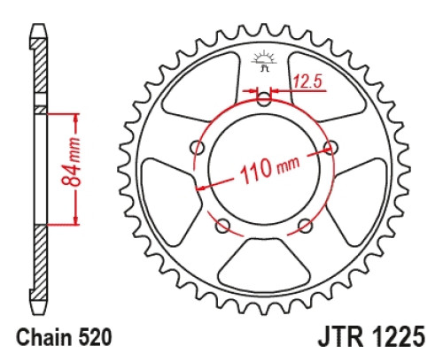 Jt задня зірочка 4734 40 honda cmx 500 rebel 17-23 (ланцюг.520) (473440jt)