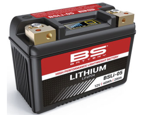 Bs lifepo4 bsli-05 літій-іонний акумулятор з індикатором заряду (134x65x92) (280a,48wh,4ah) (ytz10s,yt12b-4,yt14b-4,yt12b-bs,ytx14ah-bs,yt14b-bs) (10)