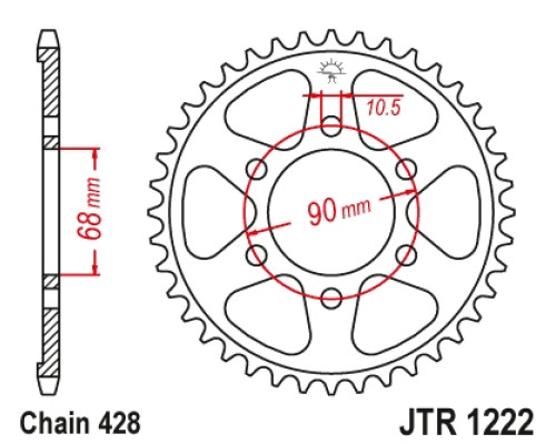 Jt задня зірочка 4733 47 honda cb 125r '18-'20 (473347jt) (ланцюг.428)