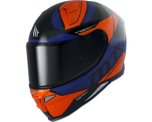 Mt sale інтегральний helmet revenge 2 scalpel a4 gloss fluor fluor orange колір чорний/синій/флор помаранчевий розмір xs (прозорий козирок)