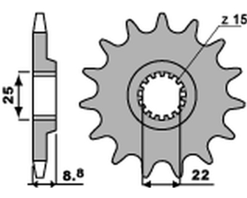 Pbr передня зірочка 1248 14 ktm sx/exc '91-'25 (jtf1901.14) (ланцюг 520) (124814jt)