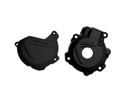 Комплект кришок генератора та зчеплення polisport ktm excf/xcfw 250/350`14-16, husqvarna fe 250/350`14-16 чорний (8447800001+8461300001)