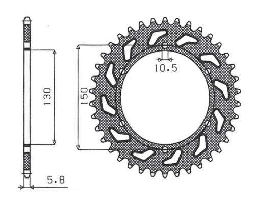 Задня зірочка sunstar 236 42 honda nx 650 '88-'90, fmx 650 '05-'08, xr 600 88-90, yamaha xj6 600 '09-'13 (jtr245/3.42)* (ланцюг 520) (430942jt)