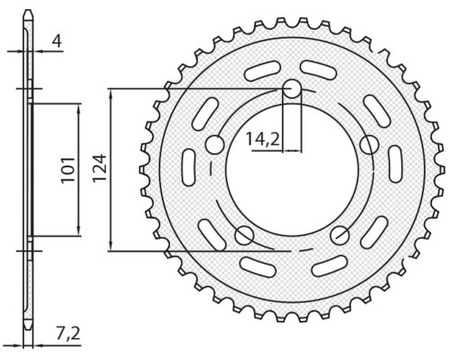 Задня зірочка sunstar 4508 39 ktm 950/990/1190 rc8 /duke/ supermoto (jtr898.39) (ланцюг 525) (450839jt)