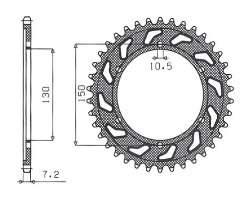 Задня зірочка sunstar 300 44 yamaha tdm 900 '02-'13, honda xl 600v transalp '91-'99 (jtr300.44) (ланцюг 525) (30044jt)