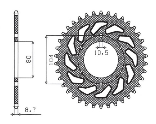 Зарідня зірочка sunstar 501 33 kawasaki z 750c '80-87, gpz 1100 '81-85, gpz 750 '83-89, gpz 750 turbo '82-87 (ланцюг 630)