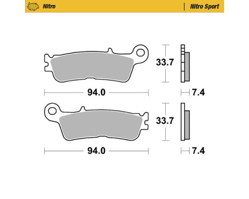 Moto-master racing brake pads sinter metal soft: 22 (nitro sport) передній/передній kh755 fantic xx 125, xef/xxf 250/450, xex 250 '22-, yamaha yz 250 '22-, wr/yz 250f/450f '21-, yz 450fx '21-