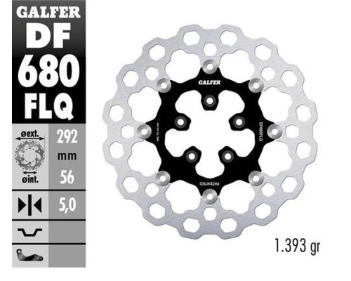 Гальмівний диск galfer передний harley-davidson (292x56x5) floating cubiq