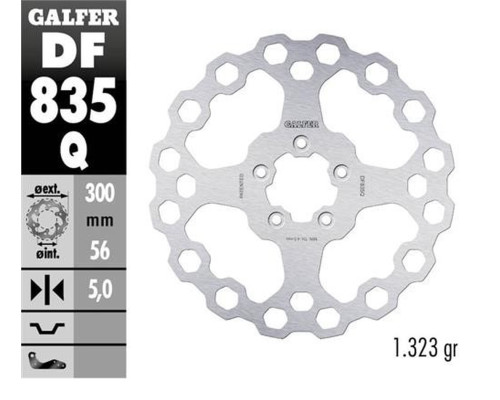 Диск гальмівний galfer передний harley-davidson (300x56x5) cubiq