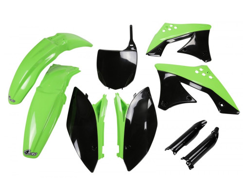 Повний комплект UFO з чохлами для телескопів kawasaki kxf 250 '09-'12 oem (зелений/чорний) (ka212e999) (ka212e999)