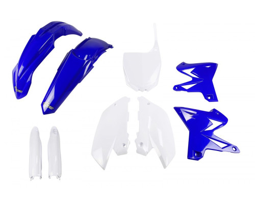 UFO повний комплект з чохлами телескопів YAMAHA yz 125 / 250 '02-'14 рестайлінг колір oem (синій/білий) (ya312e999) (ya312e999)