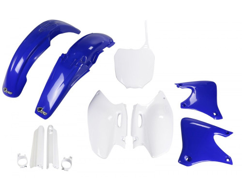 UFO повний комплект з чохлами для телескопів YAMAHA yzf 250 '01-'02 колір oem (білий/синій) (ya303e999) (ya303e999)