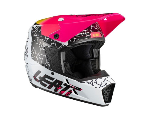 Leatt 3.5 V21.2 Шолом Moto Skull XS 53-54 см Чорний/Рожевий/Білий