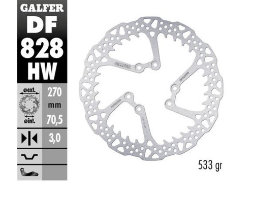 Диск передний galfer tm en/mx/smr/smx 125/144/250/300/400/450/530 '00-'24 (270x70.5x3mm) shark enduro mx
