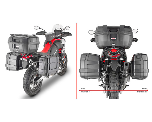 Givi, Стелаж Бічні футляри One-Fit Monokey, для Aprilia Tuareg 660, 2021-2024, чорний