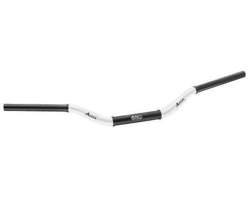 Алюмінієве кермо accel 28.6mm taper mx design YAMAHA yz high (7075-t6) ergal двоколірне білий+чорний (ширина 803мм, висота 92мм)