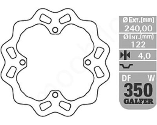 Galfer задній гальмувальний диск suzuki rmz 250 '07-'19, rmz 450 '06-'18, rmx 450z '10-'18 wave (240x122x4mm)