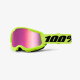 100 PROCENT Strata 2 Мотокросові Окуляри Neon Жовтий Mirror Pink Lens Жовтий Fluo