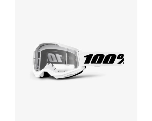 100 PROCENT Strata 2 МотоОкуляри Прозора Лінза Білий/Чорний