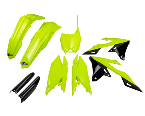 UFO 2024/11 повний комплект пластикових чохлів suzuki rmz 250 '19-'25, rmz 450 '18-'25 fluo жовтий